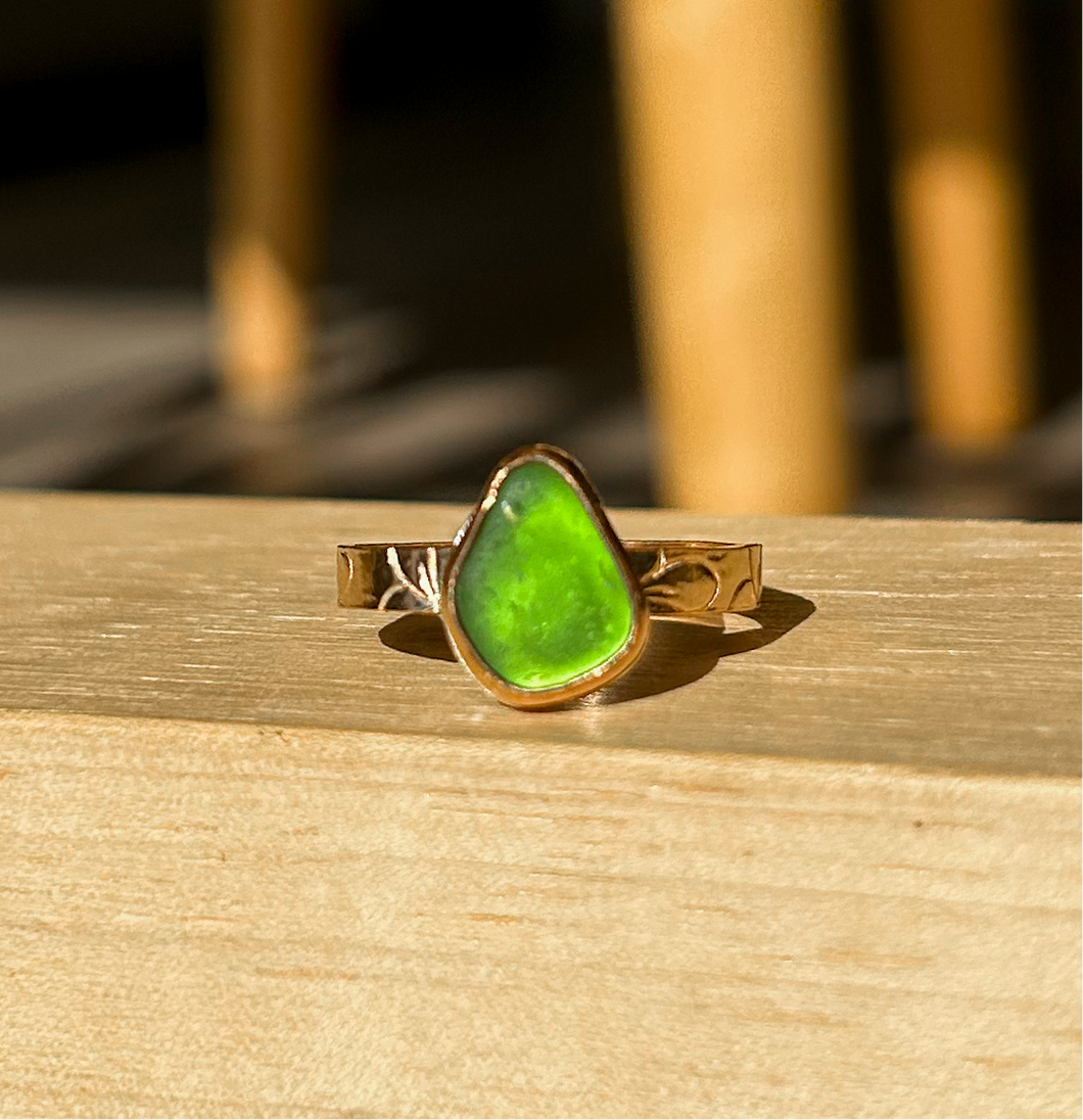 size 9 sea glass ring