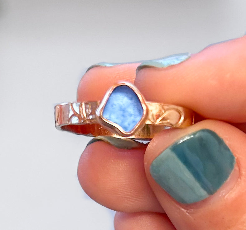 size 10 sea glass ring