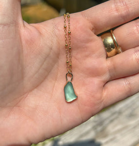 GOLD sea glass necklace