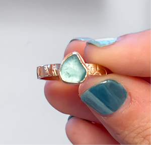 size 9 sea glass ring