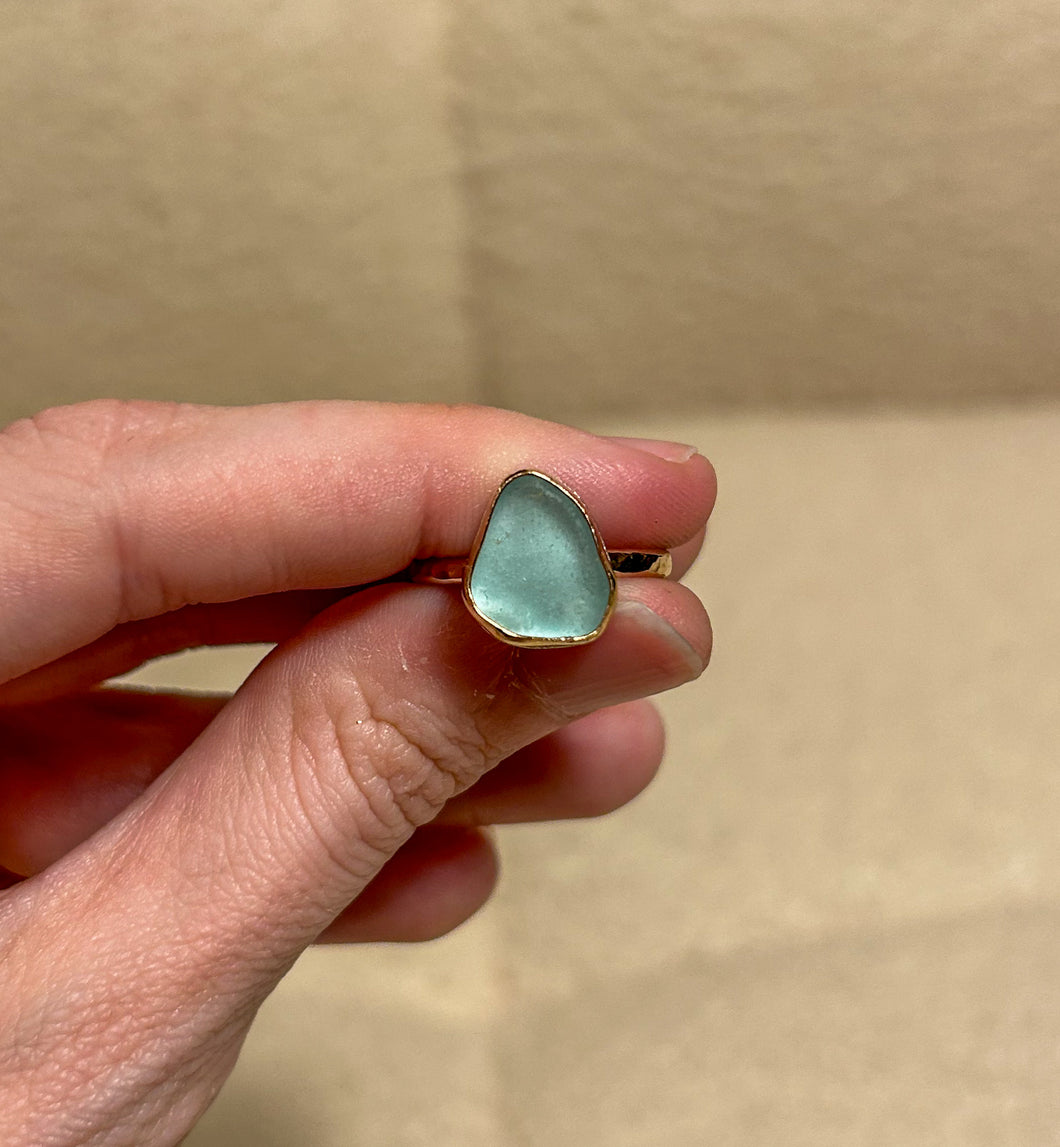 size 8 sea glass ring