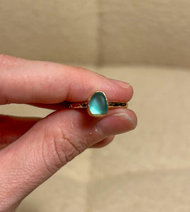 size 9 sea glass ring