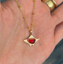 Load image into Gallery viewer, manta ray pendant - red sea glass *rare*
