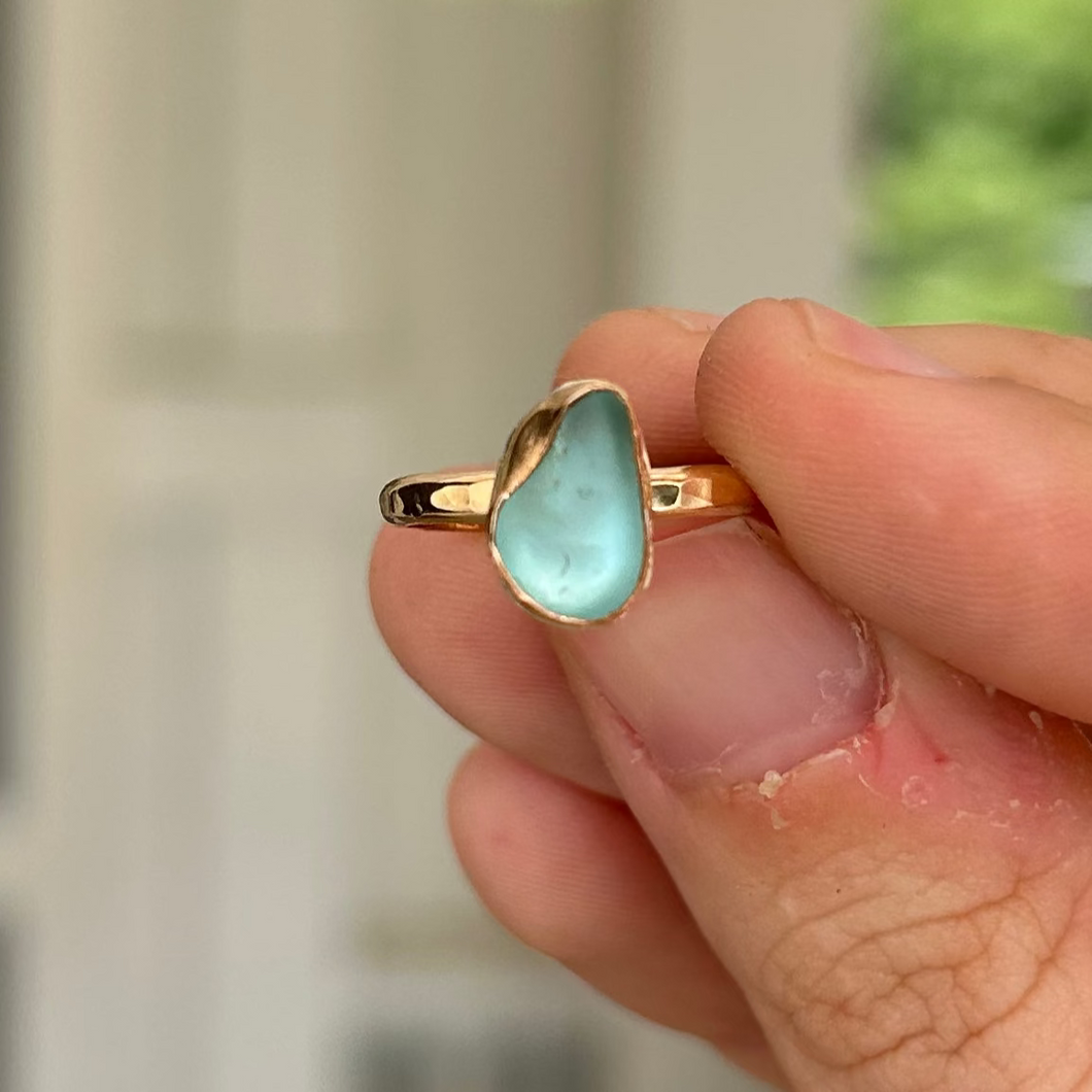 size 5 sea glass ring