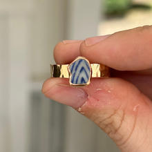 Load image into Gallery viewer, size 6.5 sea pottery ring *thick band*
