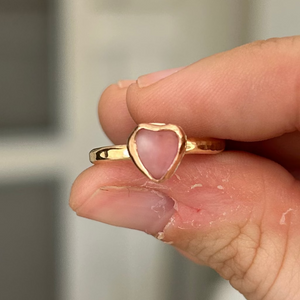 size 6.5 pink sea glass ring
