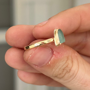 size 7 turquoise sea glass ring