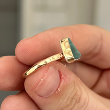 Load image into Gallery viewer, size 7 turquoise sea glass ring
