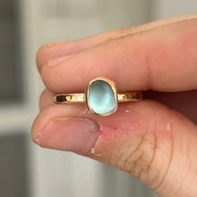 Load image into Gallery viewer, size 8 turquoise sea glass ring
