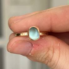 Load image into Gallery viewer, size 8 turquoise sea glass ring
