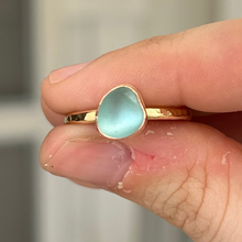 Load image into Gallery viewer, size 9 turquoise sea glass ring
