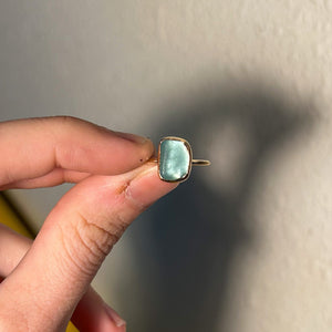 size 5 turquoise sea glass ring