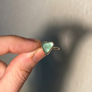 size 6 turquoise sea glass ring