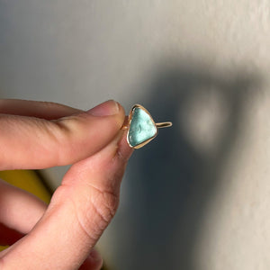 size 6 turquoise sea glass ring