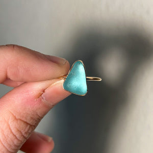 size 7 turquoise sea glass ring