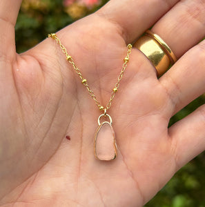 pink sea glass necklace