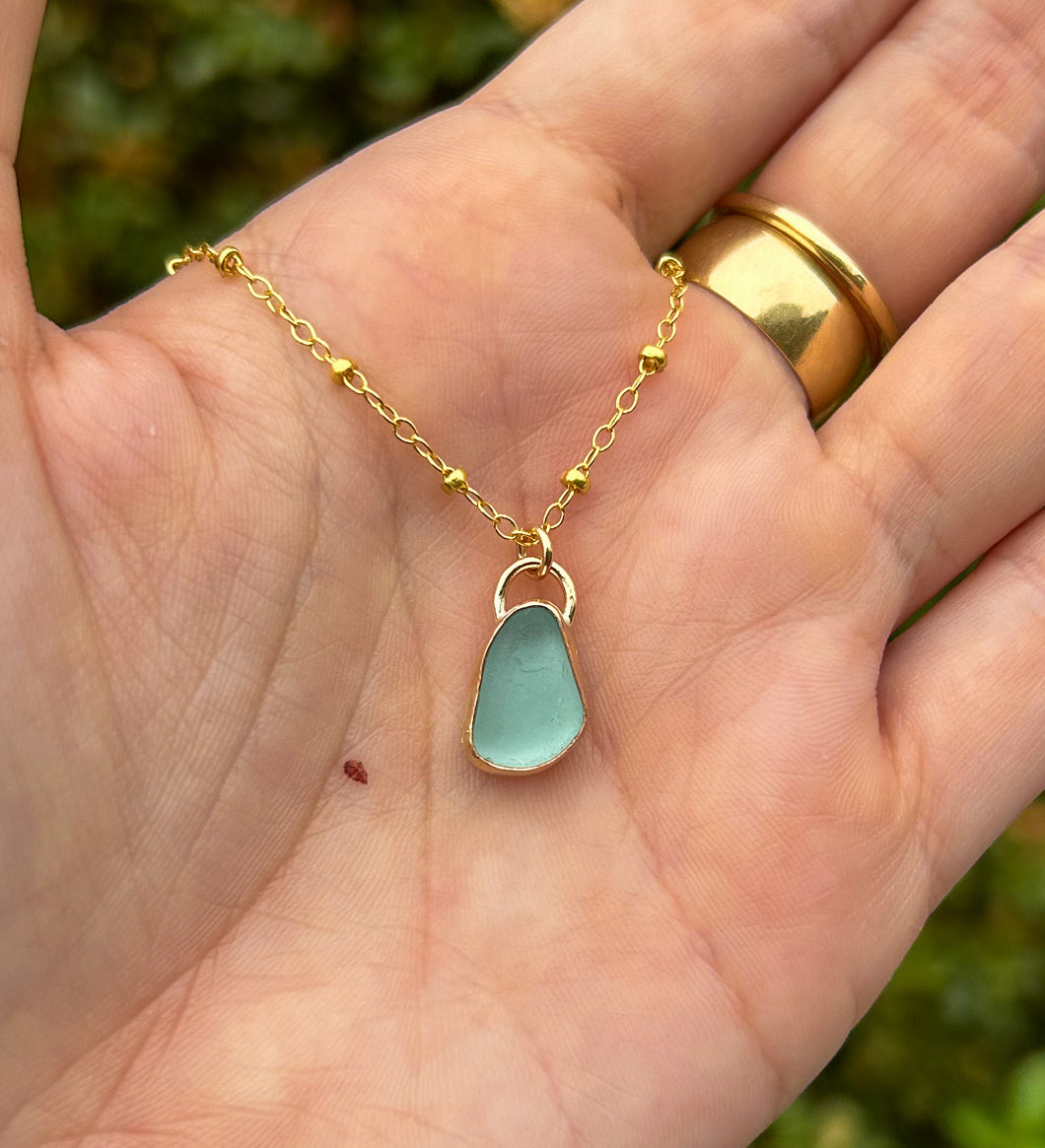 #2 turquoise sea glass necklace