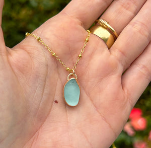 #9 turquoise sea glass necklace