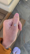 Load and play video in Gallery viewer, silver pink (size 8) sea glass + sun halo ring set
