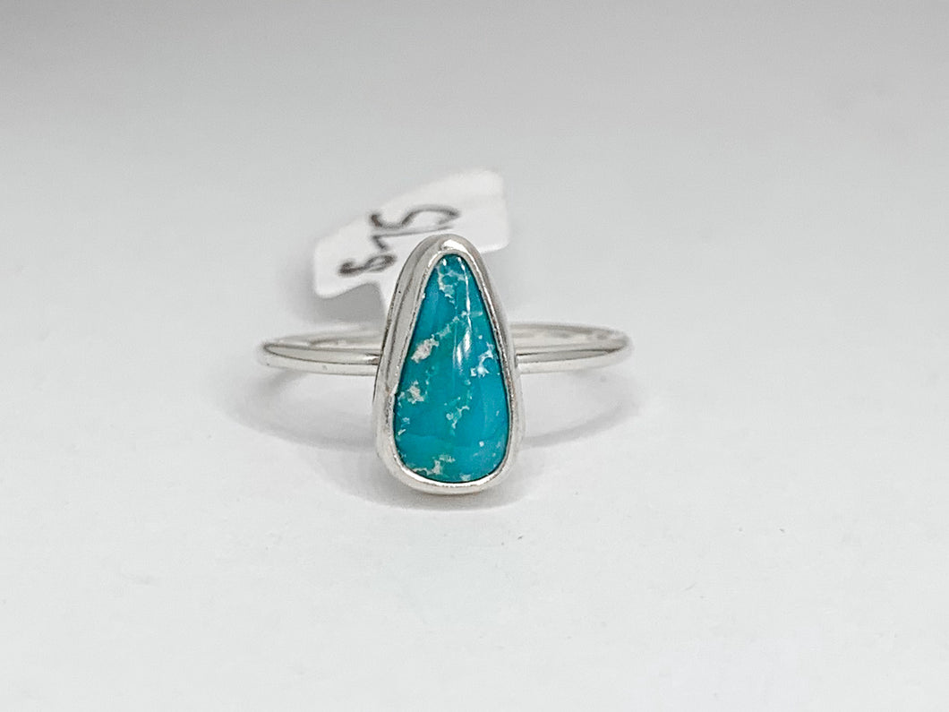 silver turquoise ring, size 6