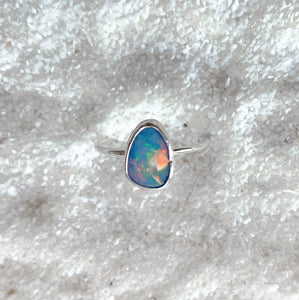silver opal ring (size 9)