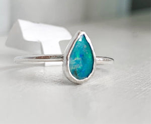 silver opal ring (size 6)