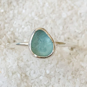 silver sea glass ring (size 7.5)