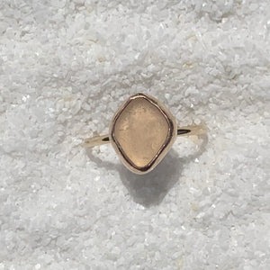 gold sea glass ring (size 7)