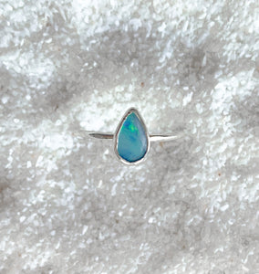silver opal ring (size 7)