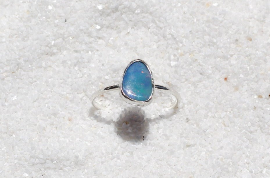 silver opal ring (size 9)