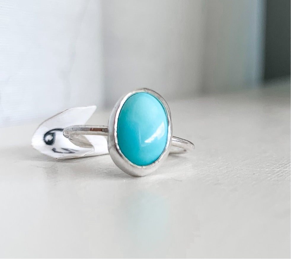 silver turquoise ring (size 5)