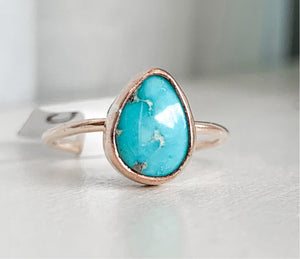 gold turquoise ring (size 6)