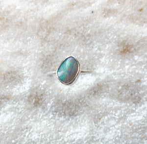 silver opal ring (size 7.5)