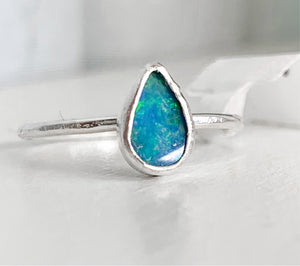 silver opal ring (size 7)