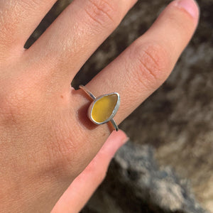 silver sea glass ring (size 8)