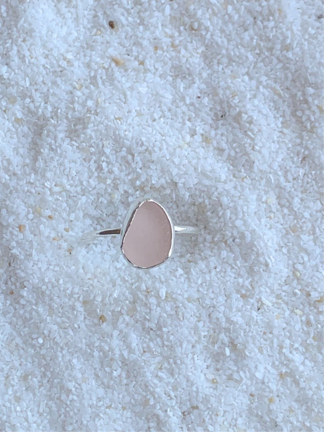 pink sea glass ring (size 10)