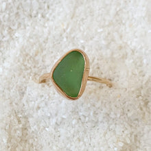 Load image into Gallery viewer, gold sea glass ring (size 6)
