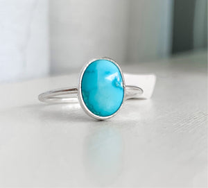 silver turquoise ring (size 9)