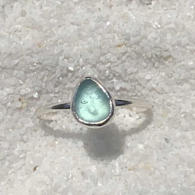 silver sea glass ring (size 7.5)