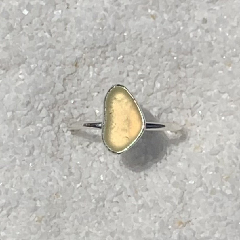 silver sea glass ring (size 7)