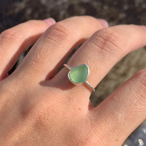 silver sea glass ring (size 6)